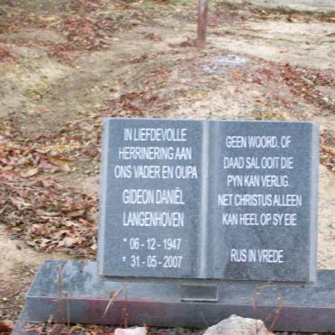 LANGENHOVEN Gideon Daniel 1947-2007