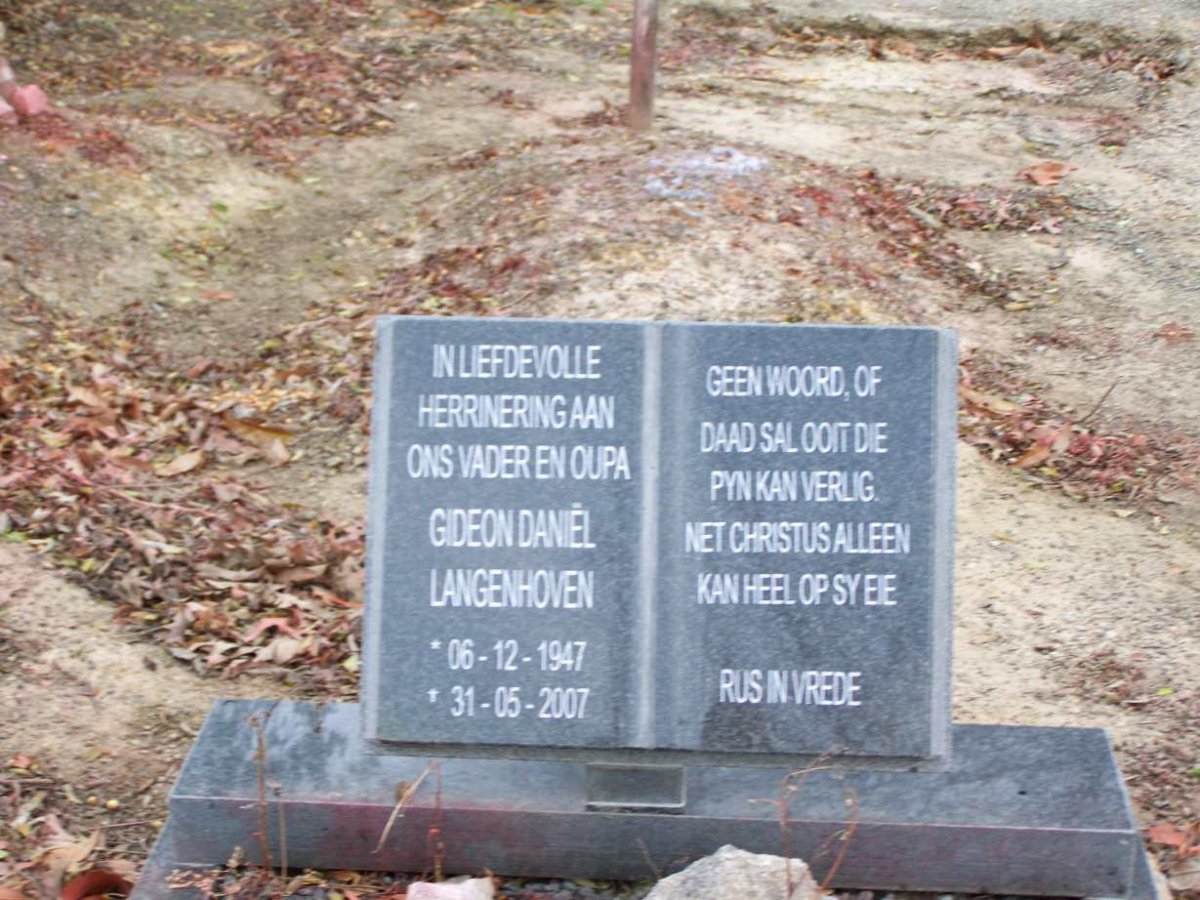 LANGENHOVEN Gideon Daniel 1947-2007