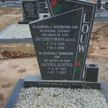 LOUW Jacobus 1918-1990 &amp; Jacoba Alwina 1925-2005