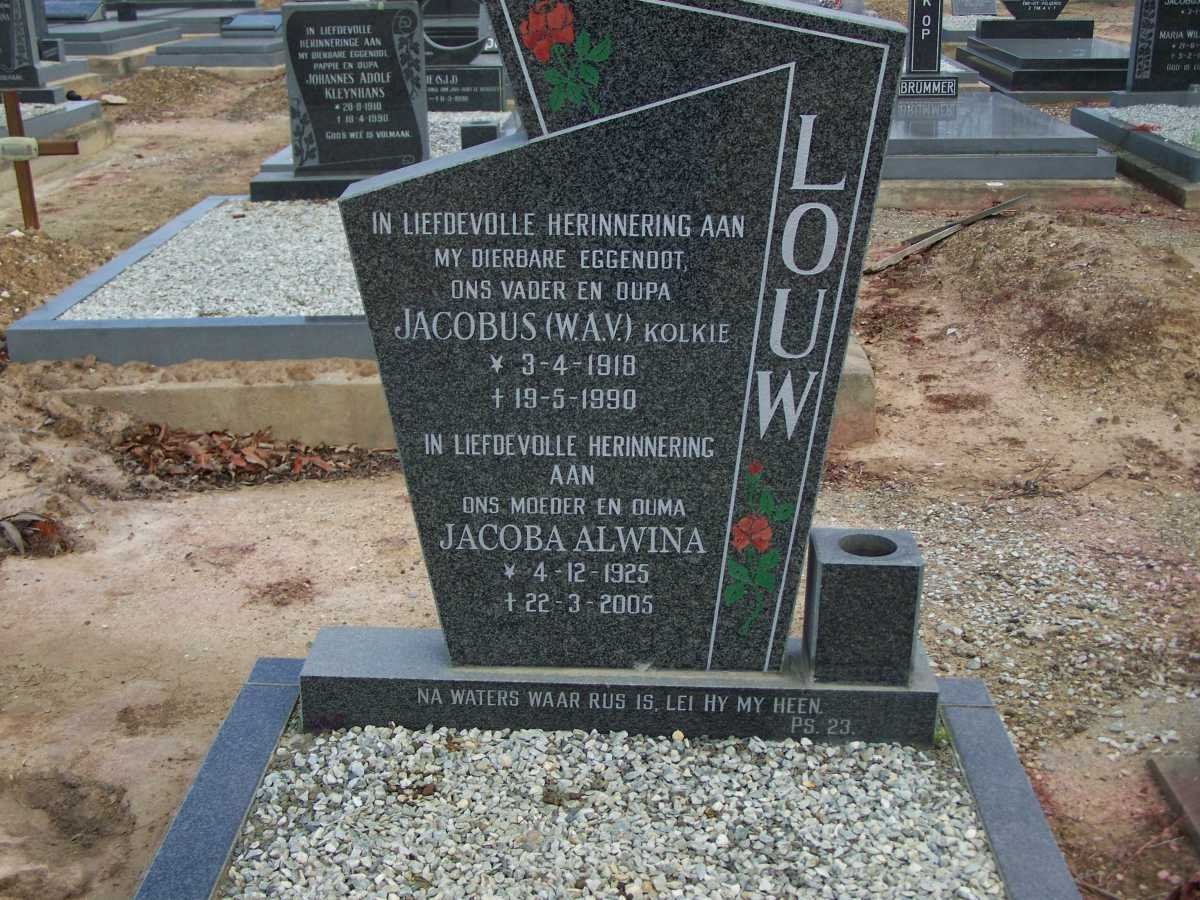 LOUW Jacobus 1918-1990 &amp; Jacoba Alwina 1925-2005