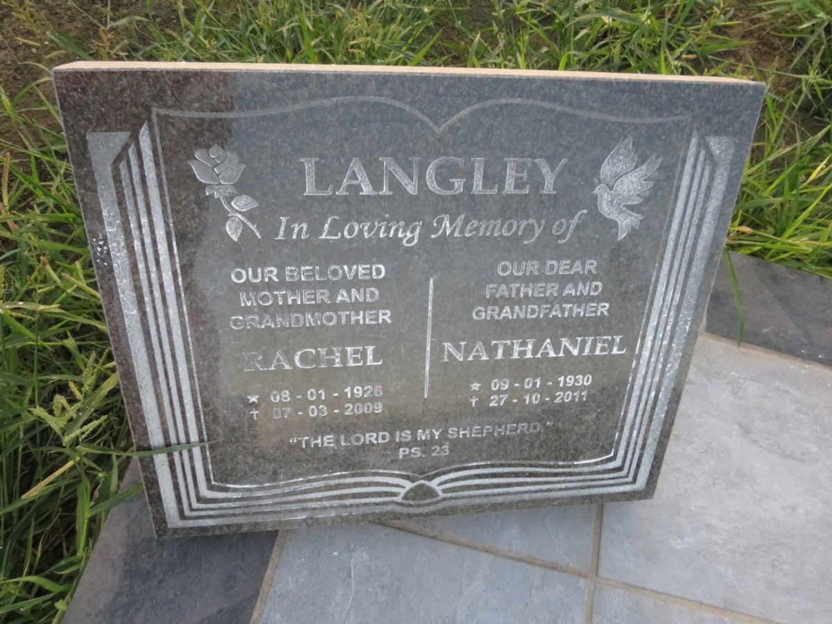LANGLEY Nathaniel 1930-2011 & Rachel 1926-2009