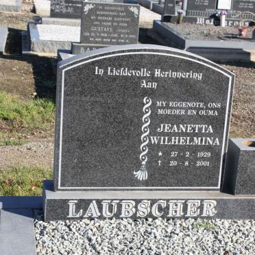 LAUBSCHER Jeanetta Wilhelmina 1929-2001