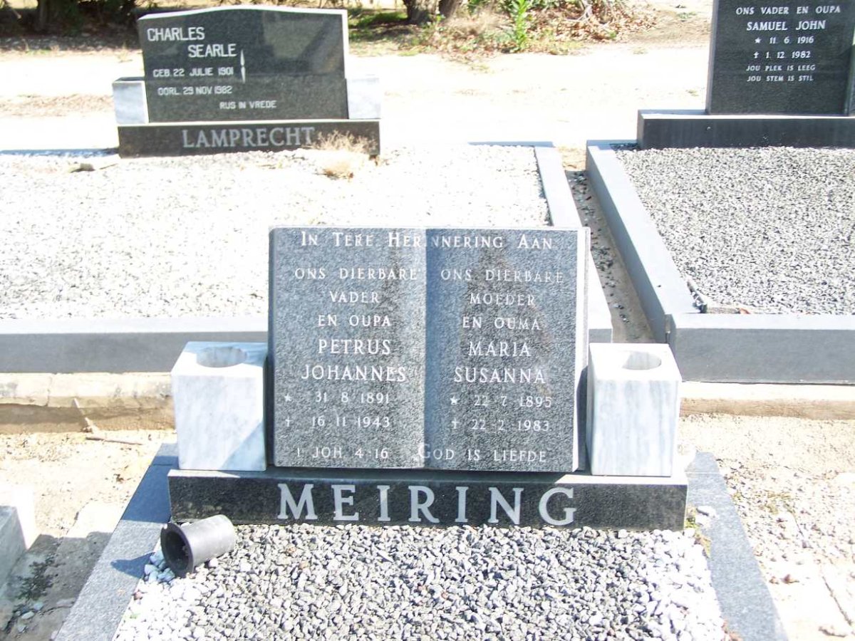 MEIRING Petrus Johannes 1891-1943 Maria Susanna 1895-1983