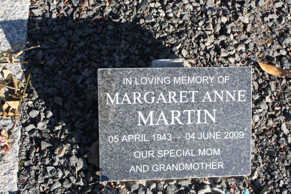 MARTIN Margaret Anne 1943-2009