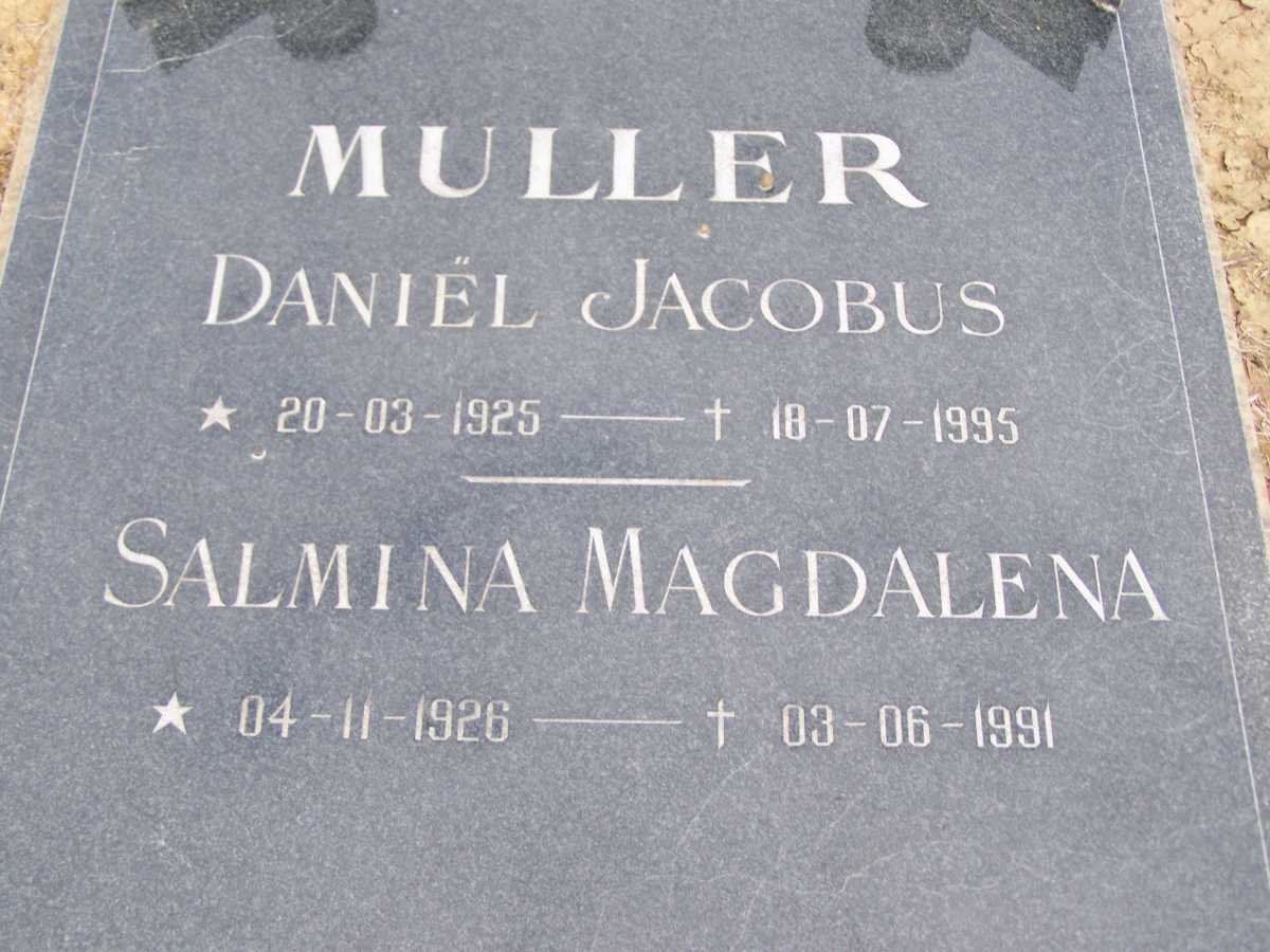 MULLER Daniel Jacobus 1925-1995 &amp; Salmina Magdalena 1926-1991