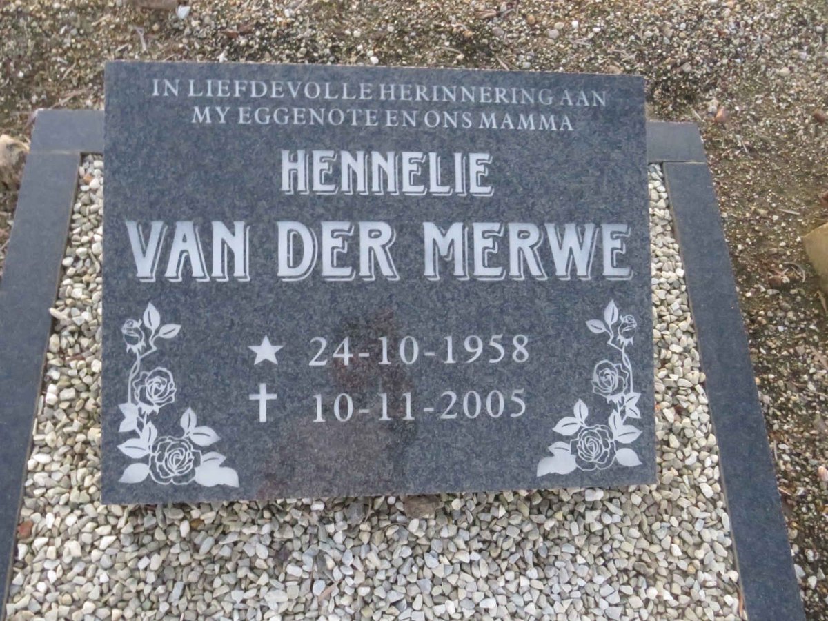 MERWE Hennelie, van der 1958-2005