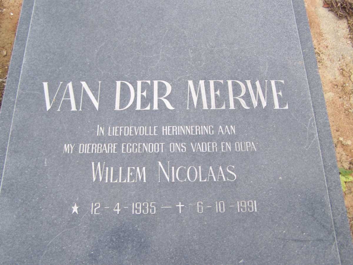 MERWE Willem Nicolaas, van der 1935-1991