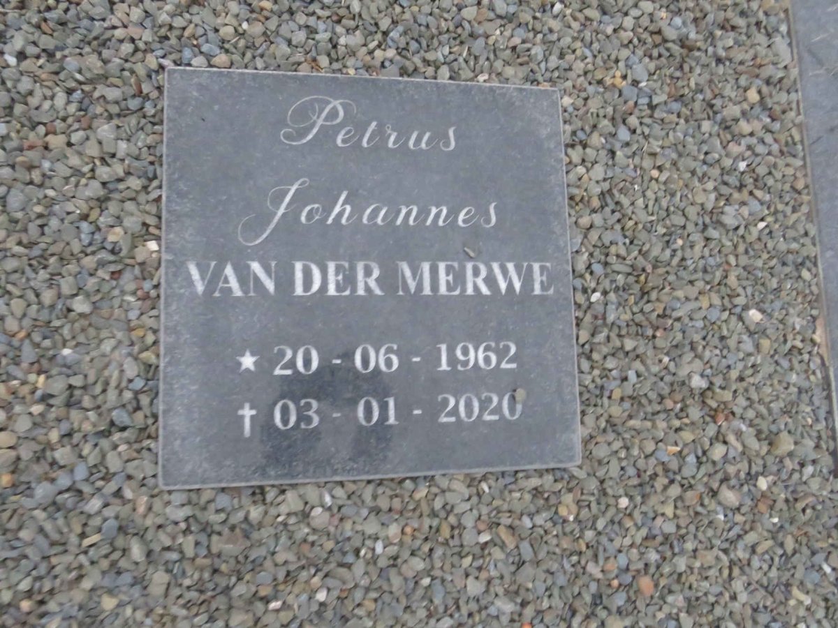 MERWE Petrus Johannes, van der 1962-2020