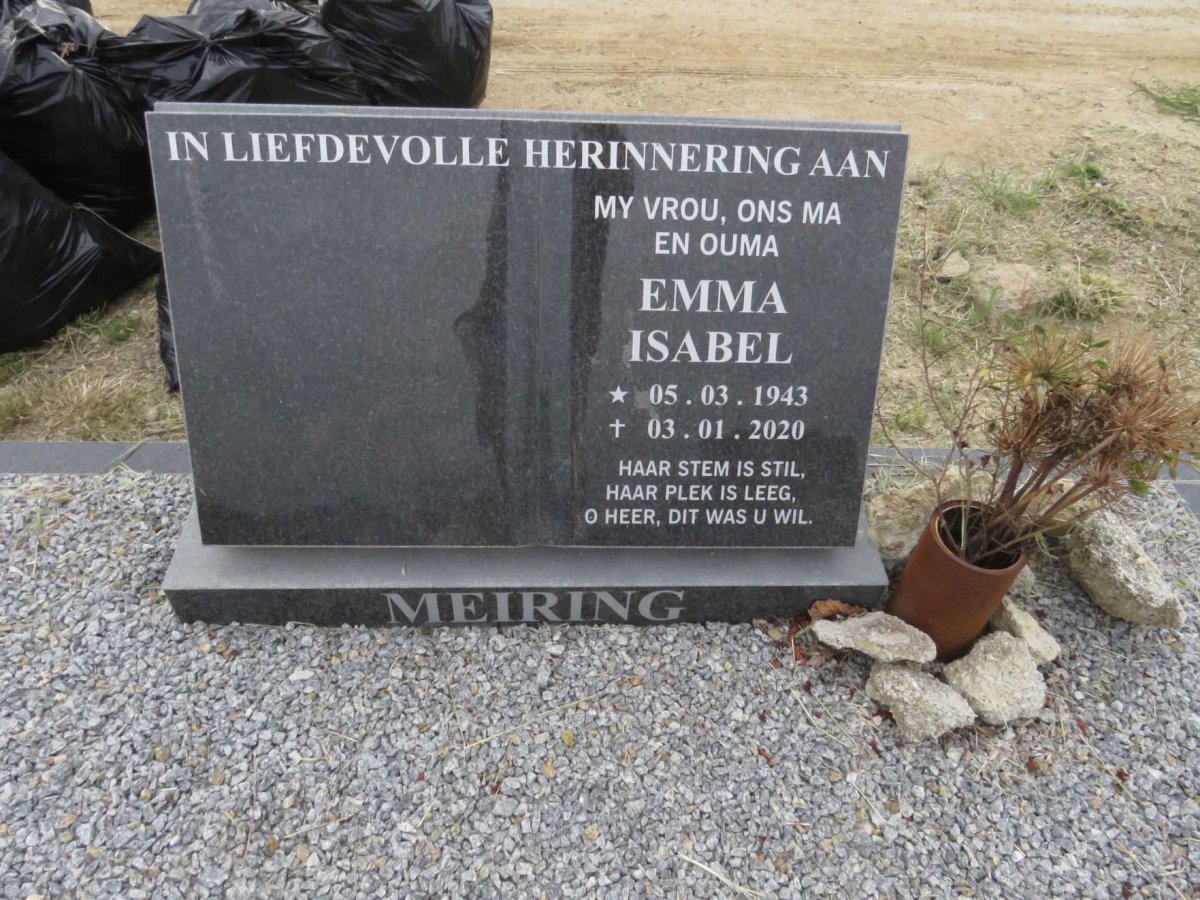 MEIRING Emma Isabel 1943-2020