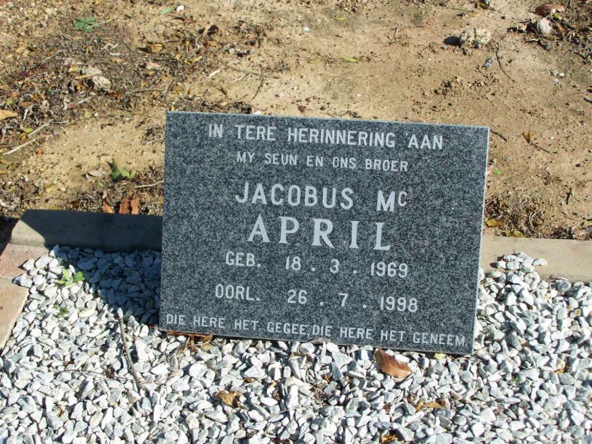 McAPRIL Jacobus 1969-1998