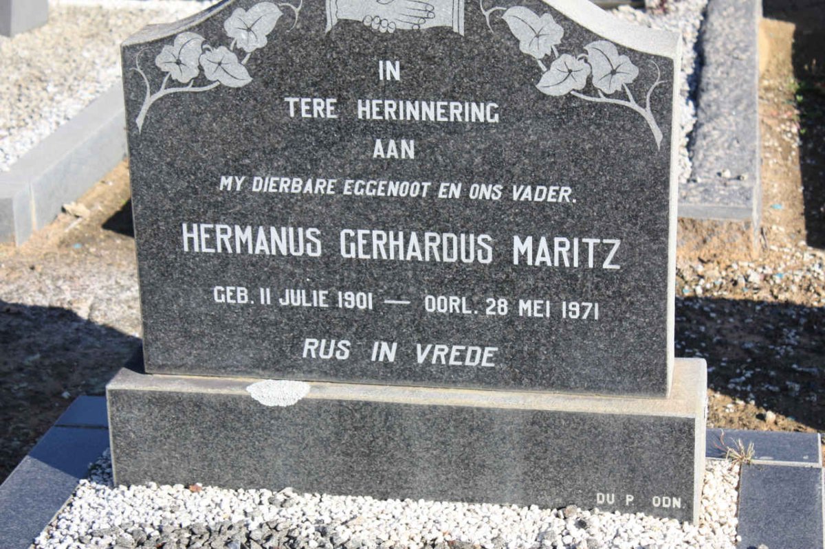 MARITZ Hermanus Gerhardus 1901-1971