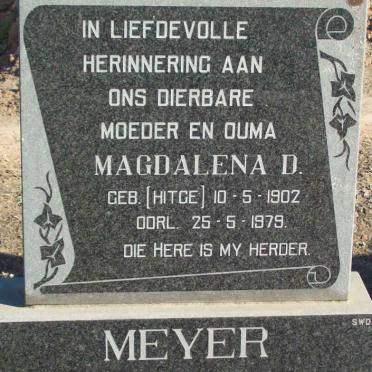 MEYER Magdalena D. nee HITGE 1902-1979
