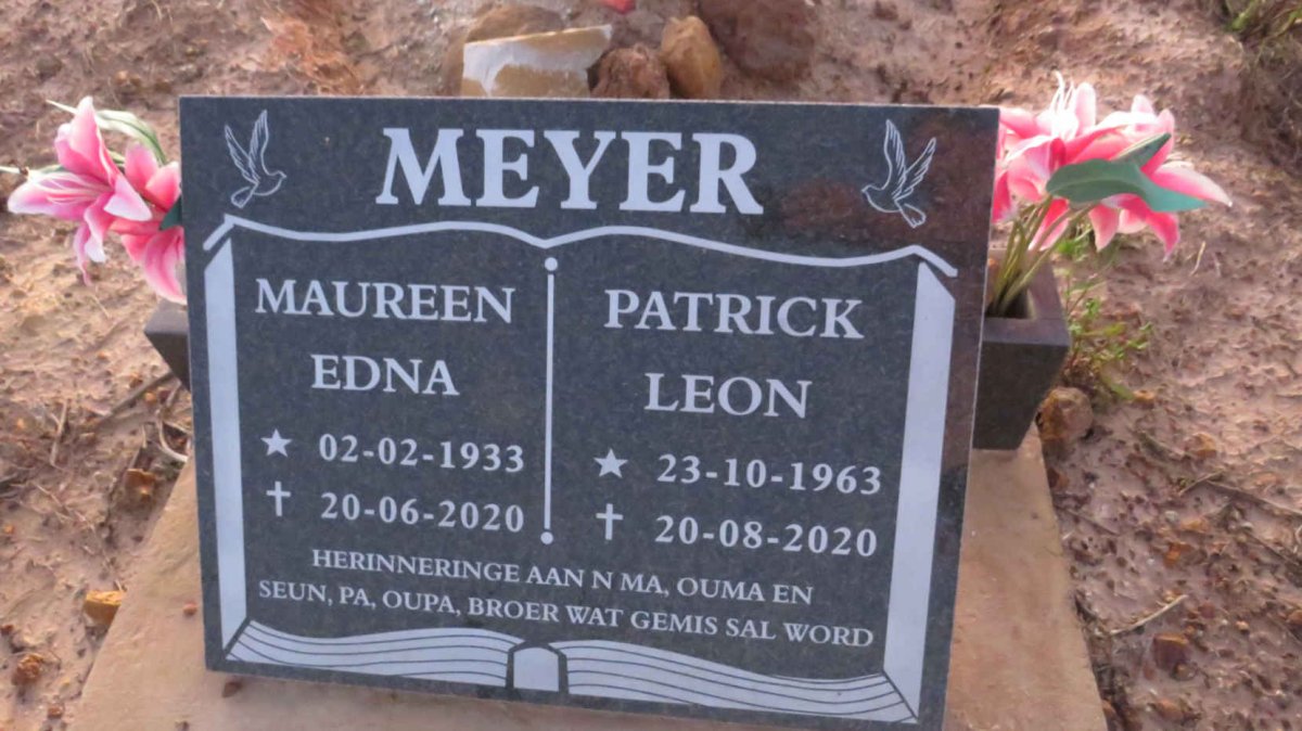 MEYER Patrick Leon 1963-2020 :: MEYER Maureen Edna 1933-2020 