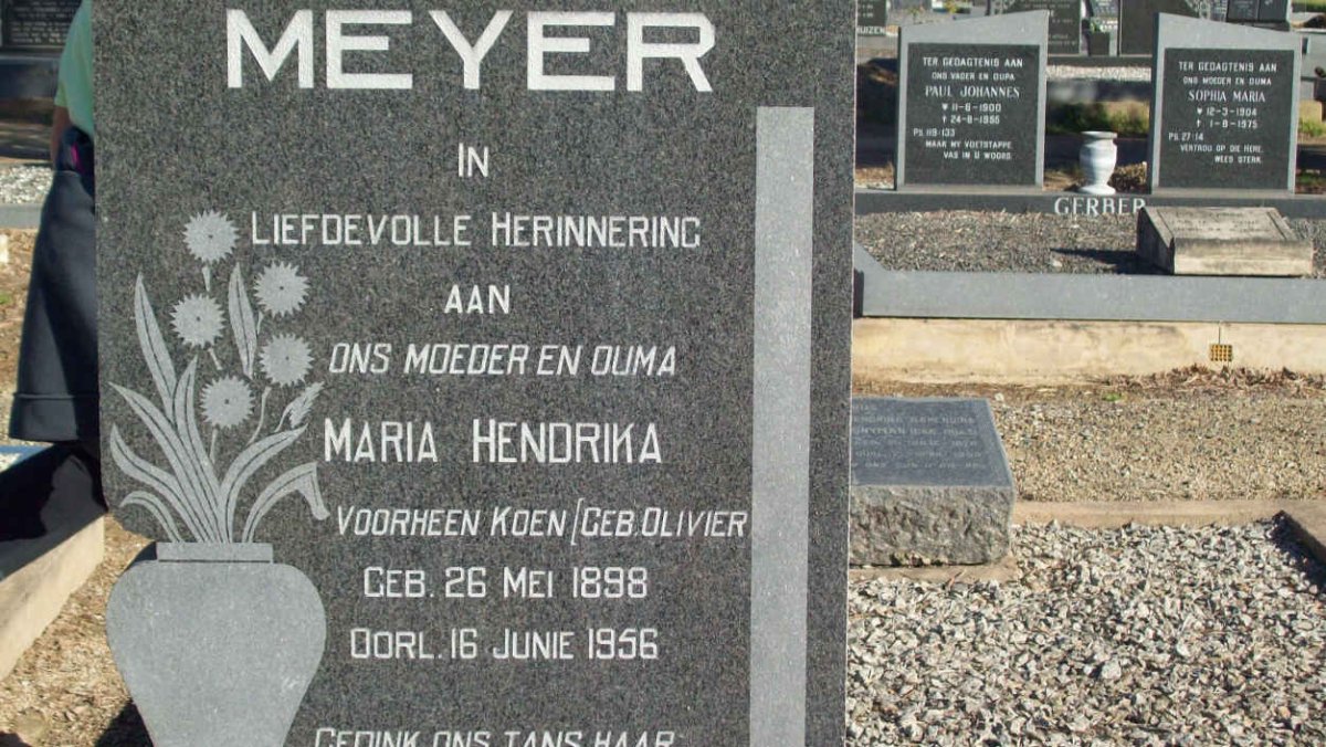 MEYER Maria Hendrika voorheen KOEN nee OLIVIER 1898-1956