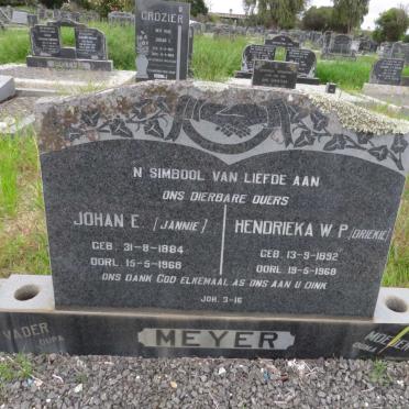 MEYER Johan E. 1884-1968 &amp; Hendrieka W.P. 1892-1968