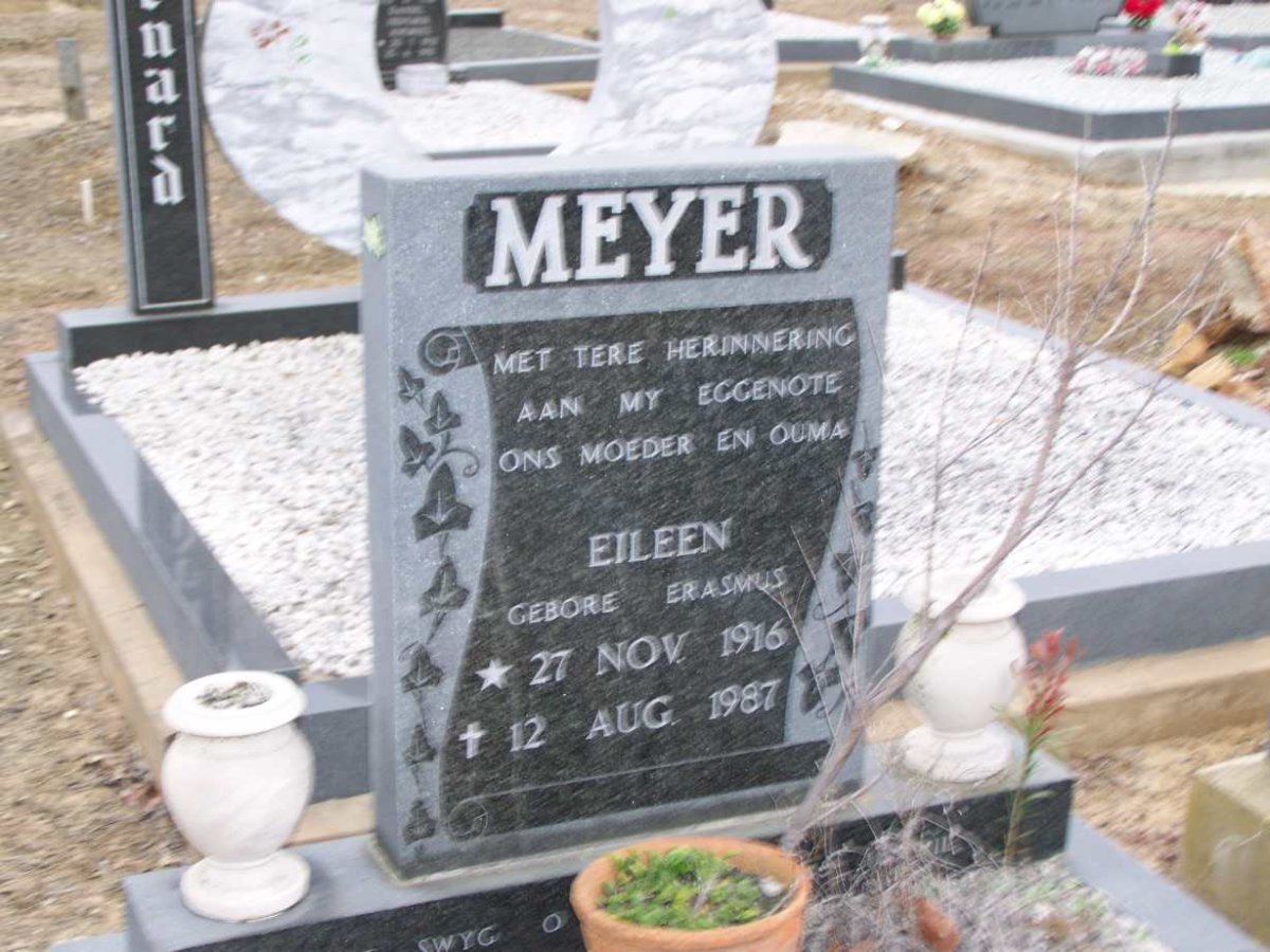 MEYER Eileen nee ERASMUS 1916-1987