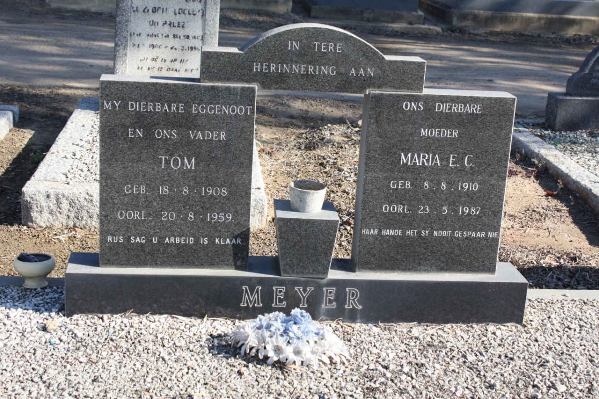 MEYER Tom 1908-1959 &amp; Maria E.C. 1910-1987