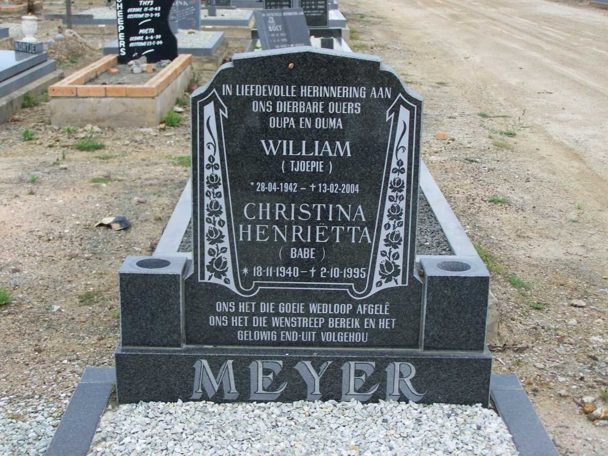 MEYER Willem 1942-2004 &amp; Christina Henrietta 1940-1995