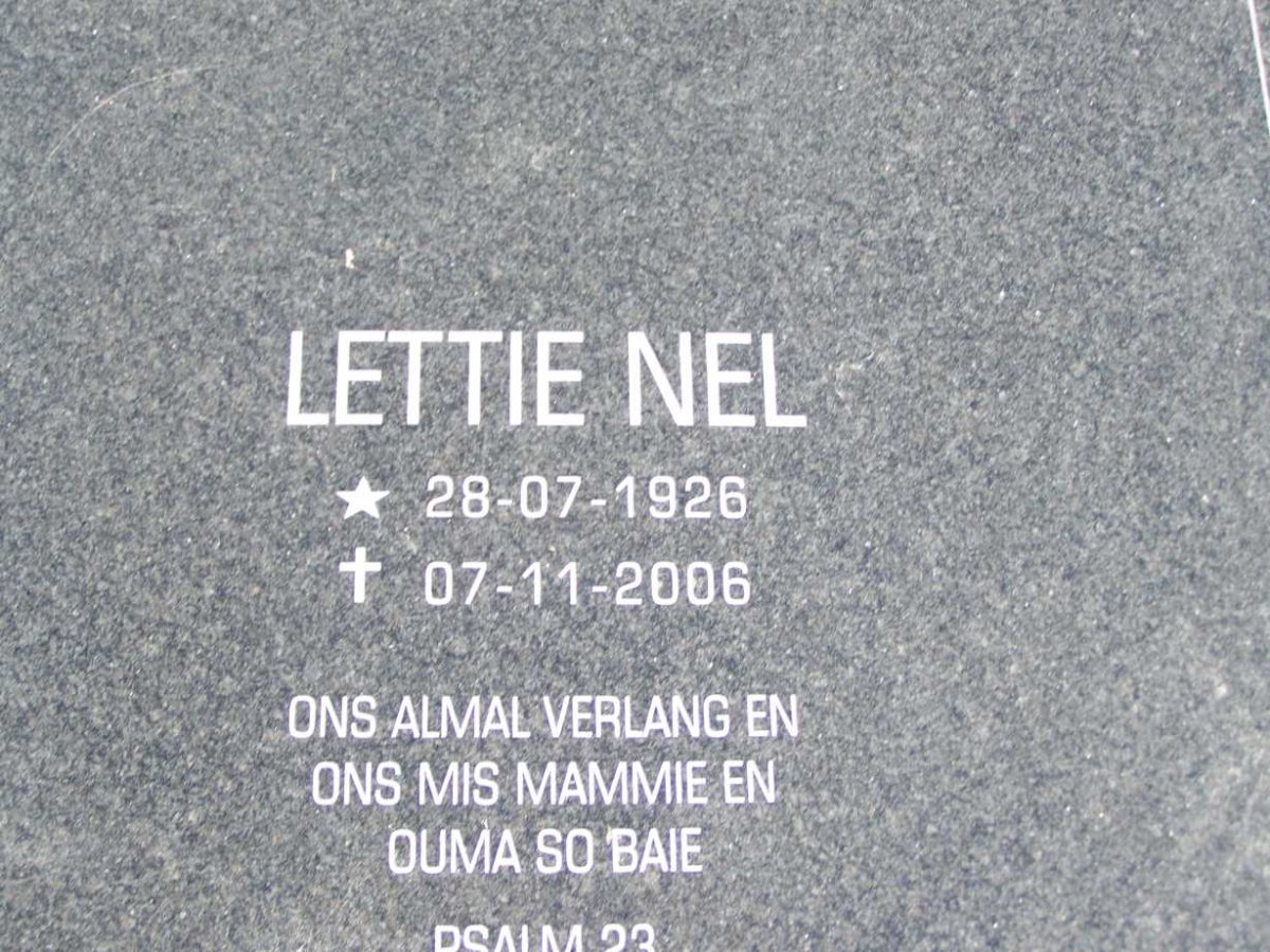 NEL Lettie 1926-2006