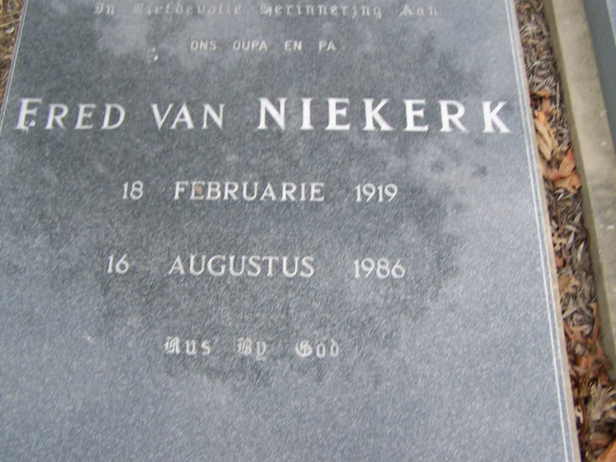 NIEKERK Fred, van 1919-1986