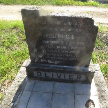 OLIVIER Hester C.C. nee BOSHOFF 1885-1982