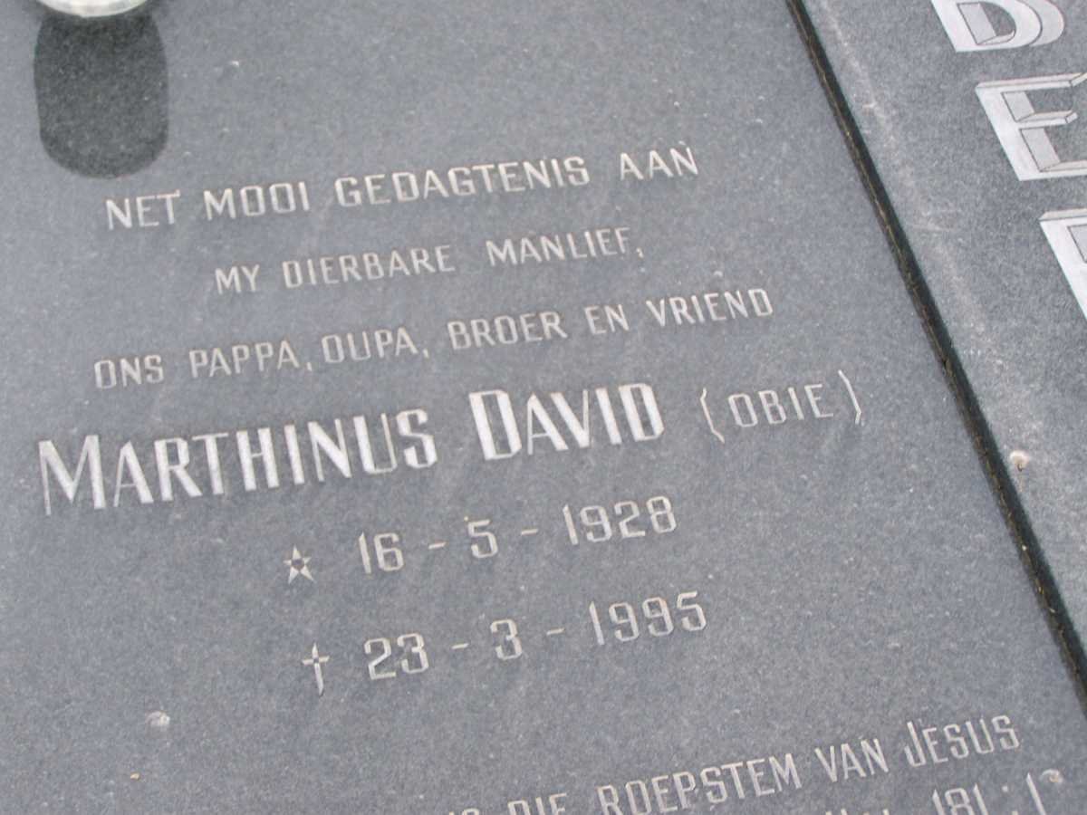 OBERHOLZER Marthinus David 1928-1995 &amp; Maria Anna 1935-