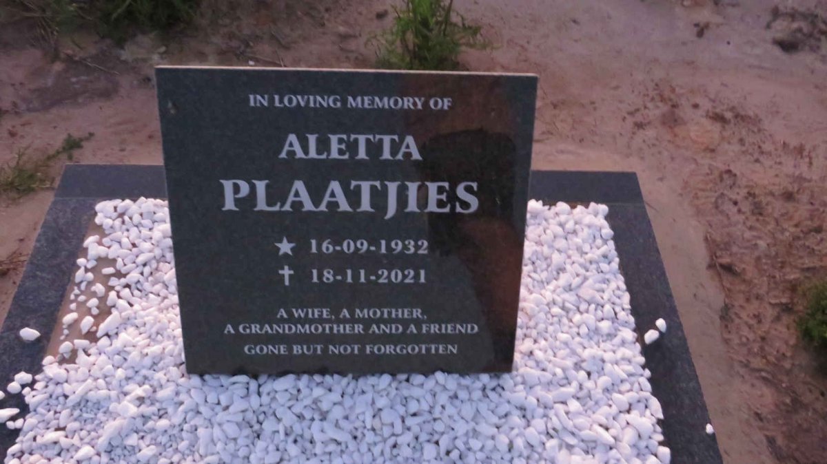 PLAATJIES Aletta 1932-2021
