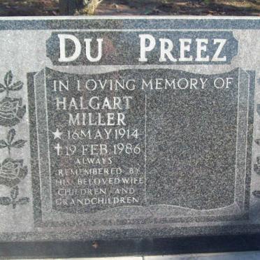 PREEZ Halgart Miller, du 1914-1986