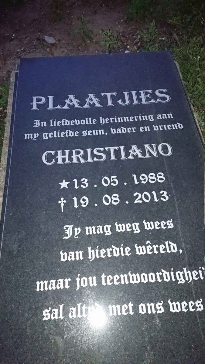 PLAATJIES Christiano 1988-2013