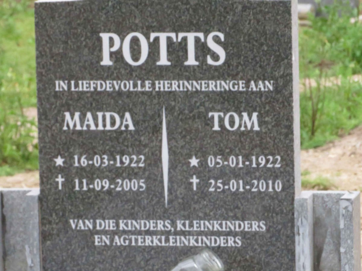 POTTS Tom 1922-2010 & Maida 1922-2005