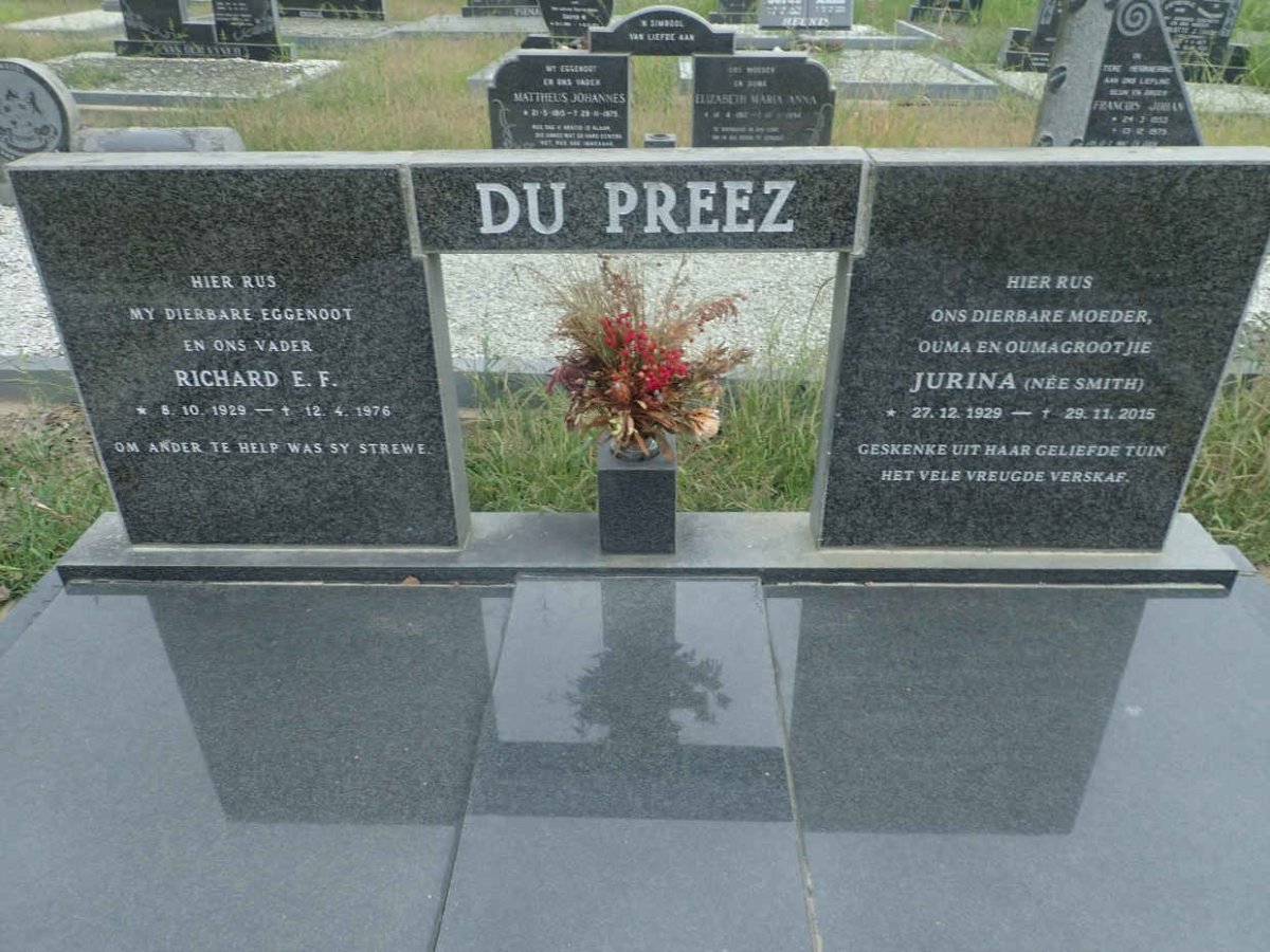 PREEZ Richard E.F., du 1929-1976 & Jurina SMITH 1929-2015