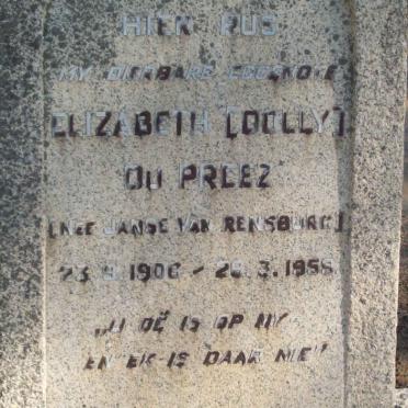 PREEZ Elizabeth, du nee JANSE VAN RENSBURG 1906-1958