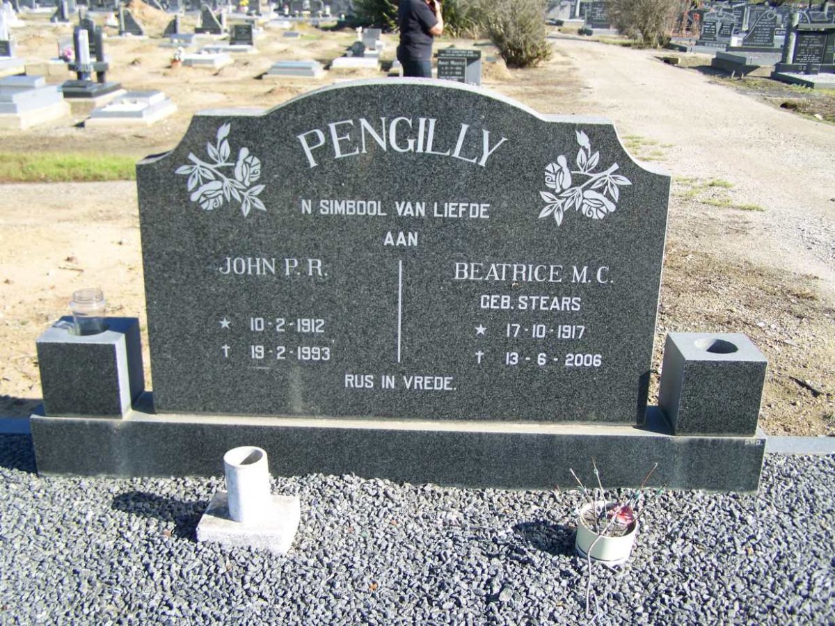 PENGILLY John P.R. 1912-1993 &amp; Beatrice M.C. STEARS 1917-2006
