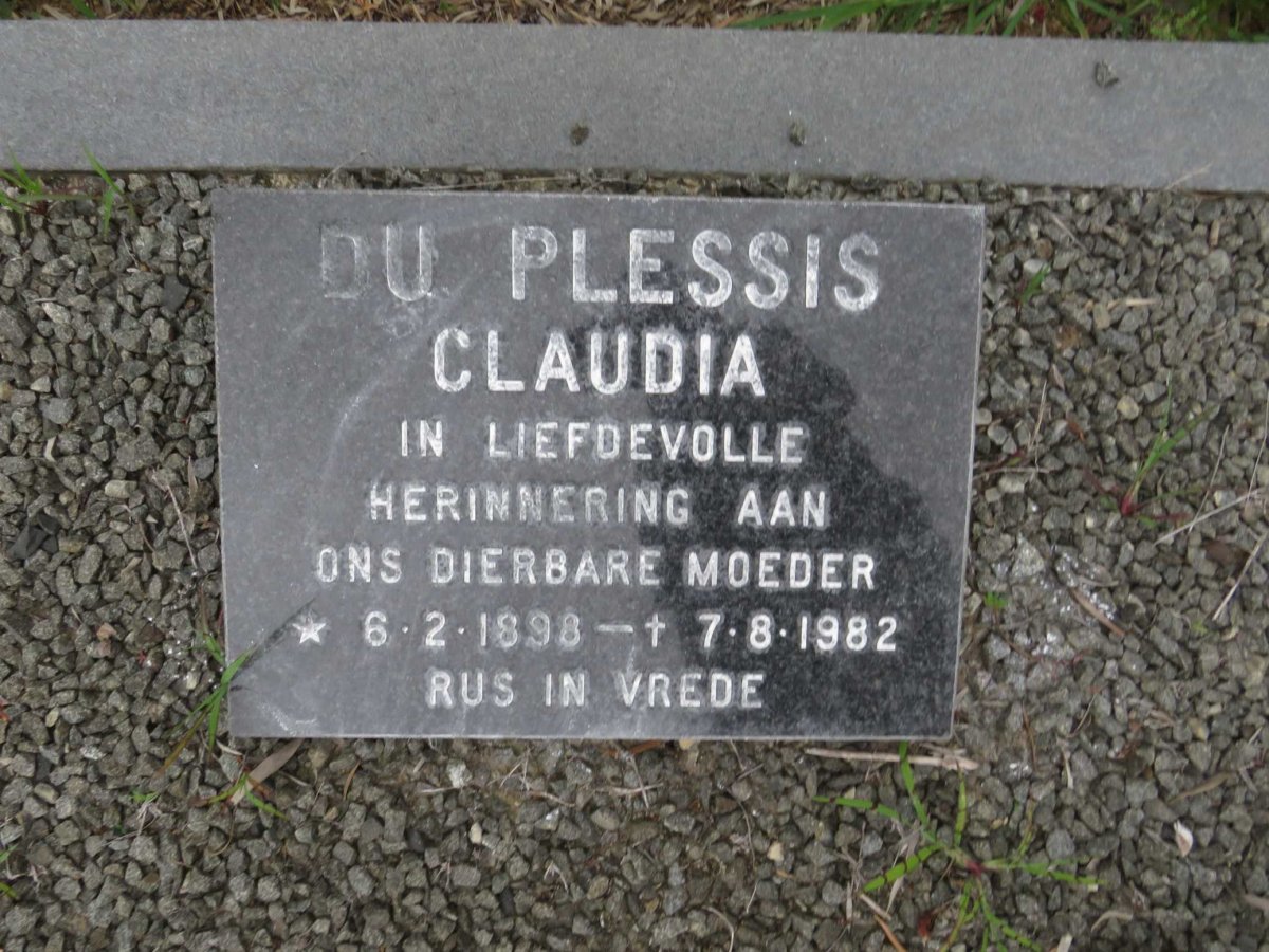 PLESSIS Claudia, du 1898-1982