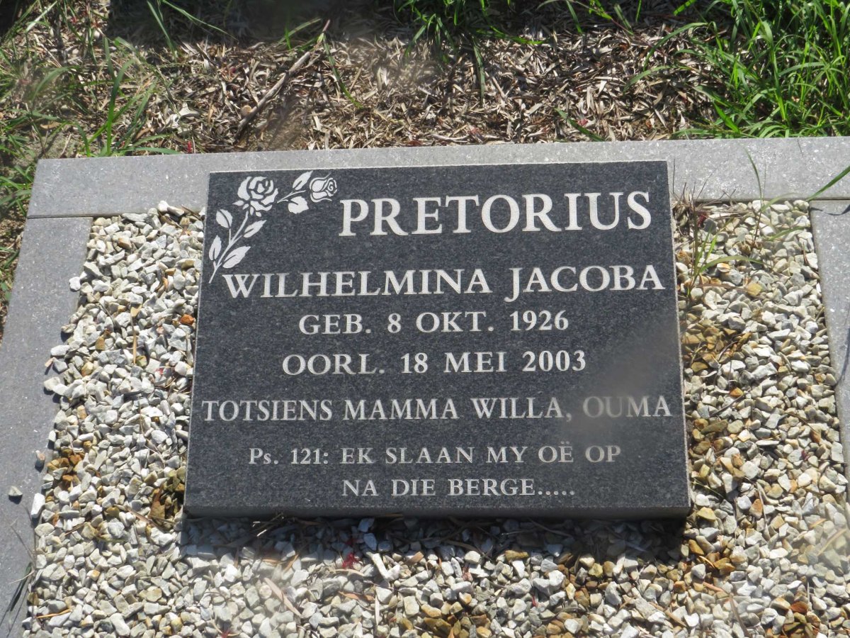 PRETORIUS Wihelmina Jacoba 1926-2003