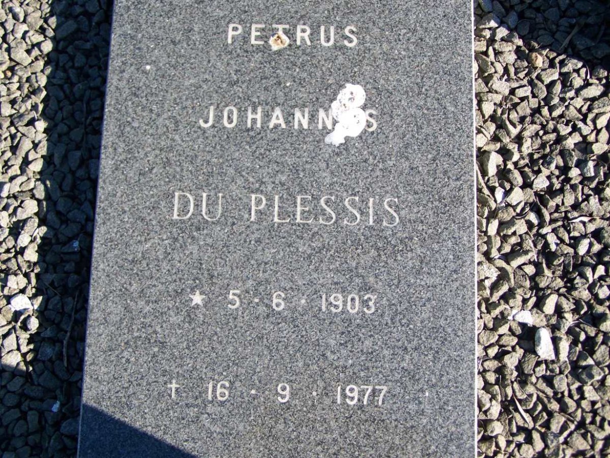 PLESSIS Petrus Johannes, Du 1903-1977