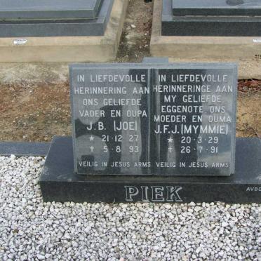 PIEK J.B. 1927-1993 &amp; J.F.J. 1929-1991