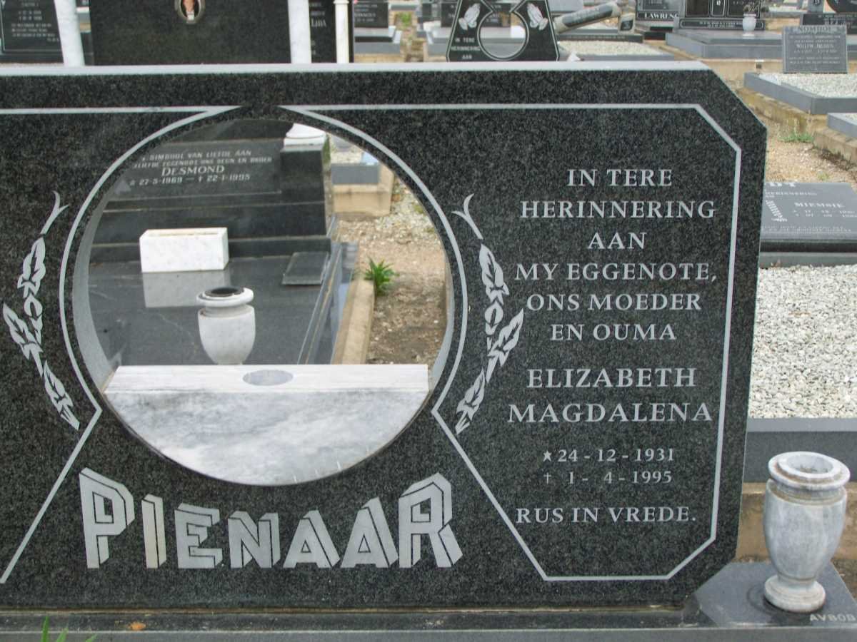 PIENAAR Elizabeth Magdalena 1931-1995