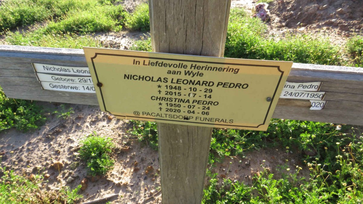 PEDRO Nicholas Leonard 1948-2015 & Christina 1950-2020