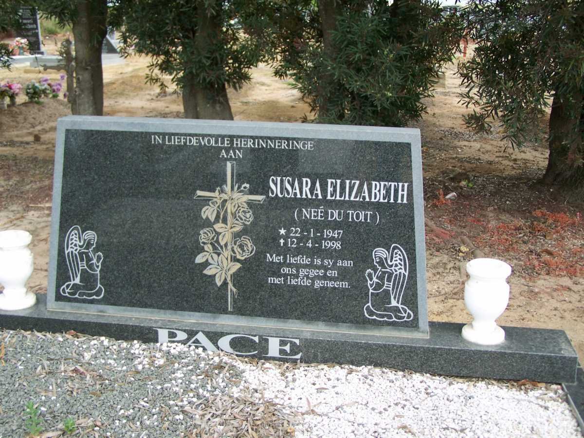 PACE Susara Elizabeth nee DU TOIT 1947-1998