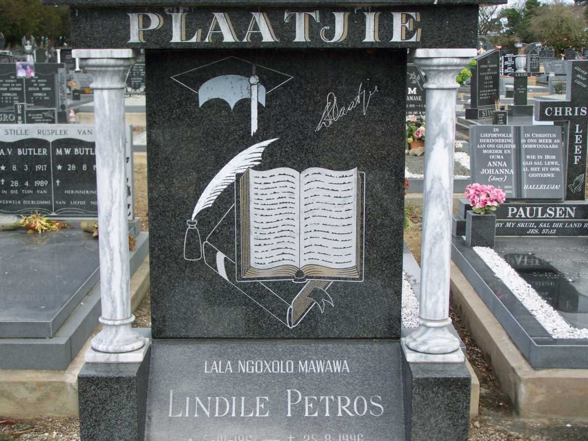 PLAATJIE Lindile Petros 1967-1996