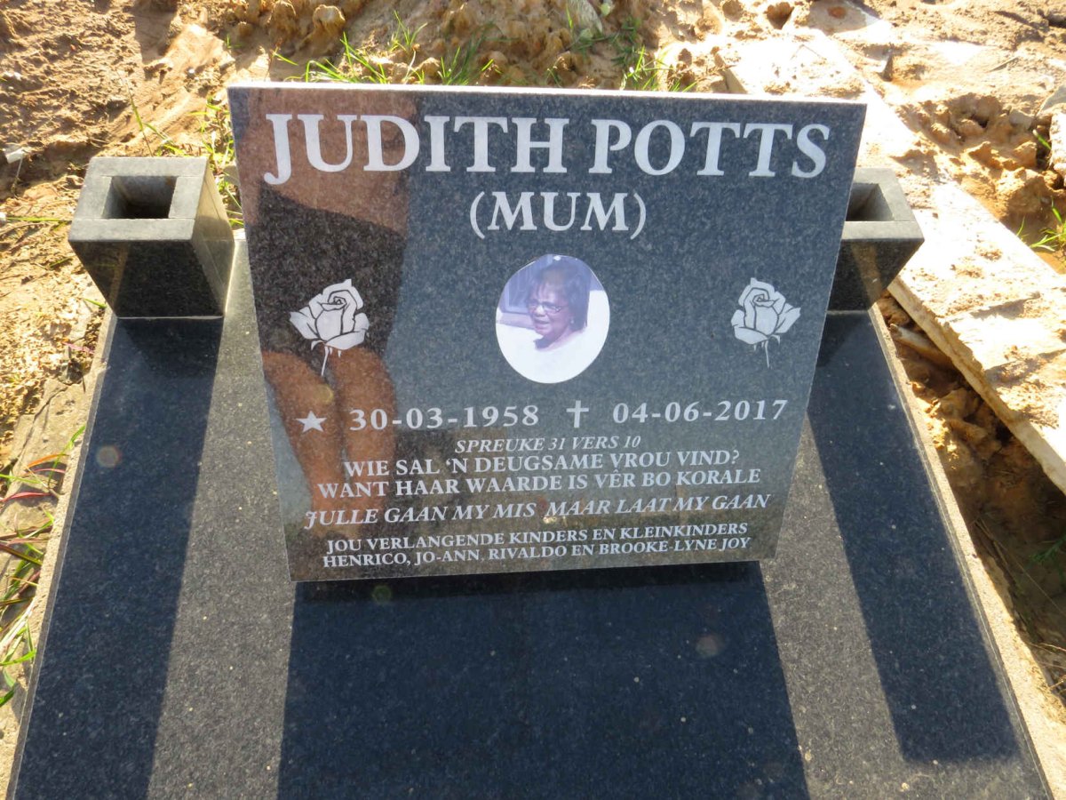 POTTS Judith 1958-2017