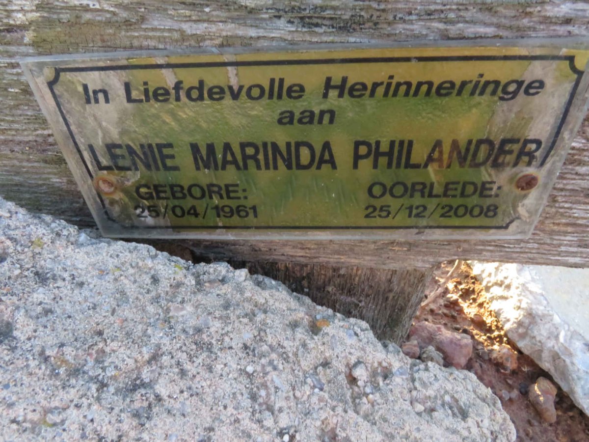 PHILANDER Lenie Marinda 1961-2008