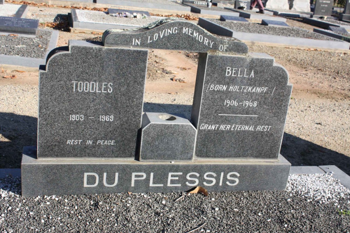 PLESSIS Toodles, du 1903-1969 &amp; Bella HOLTZKAMPF 1906-1968