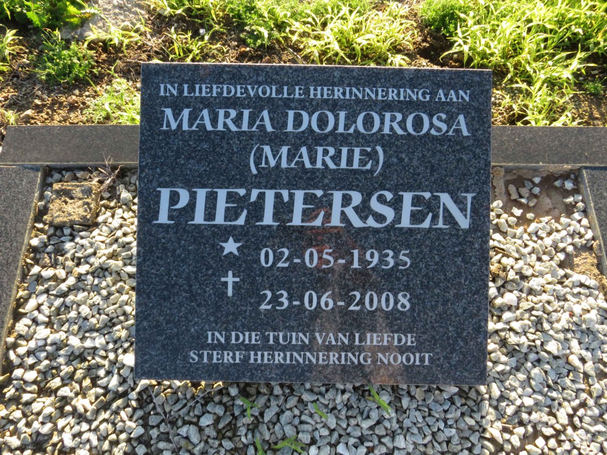 PIETERSEN Maria Dolorosa 1935-2008