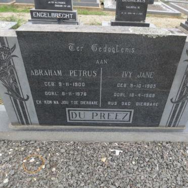 PREEZ Abraham Petrus, du 1900-1976 &amp; Ivy Jane 1905-1969