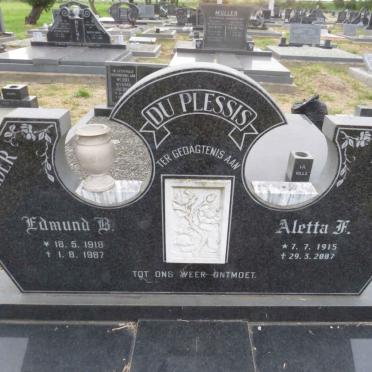 PLESSIS Edmund B., du 1918-1987 &amp; Aletta F. 1915-2007