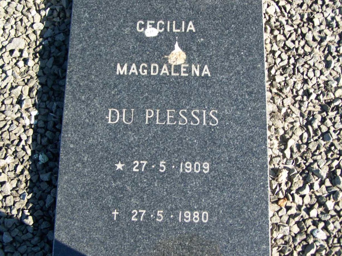 PLESSIS Cecilia Magdalena, du 1909-1980