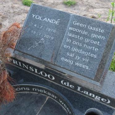 PRINSLOO Yolande nee DE LANGE 1978-2019