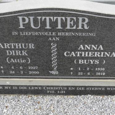 PUTTER Arthur Dirk 1927-2000 & Anna Catherina BUYS 1930-2019